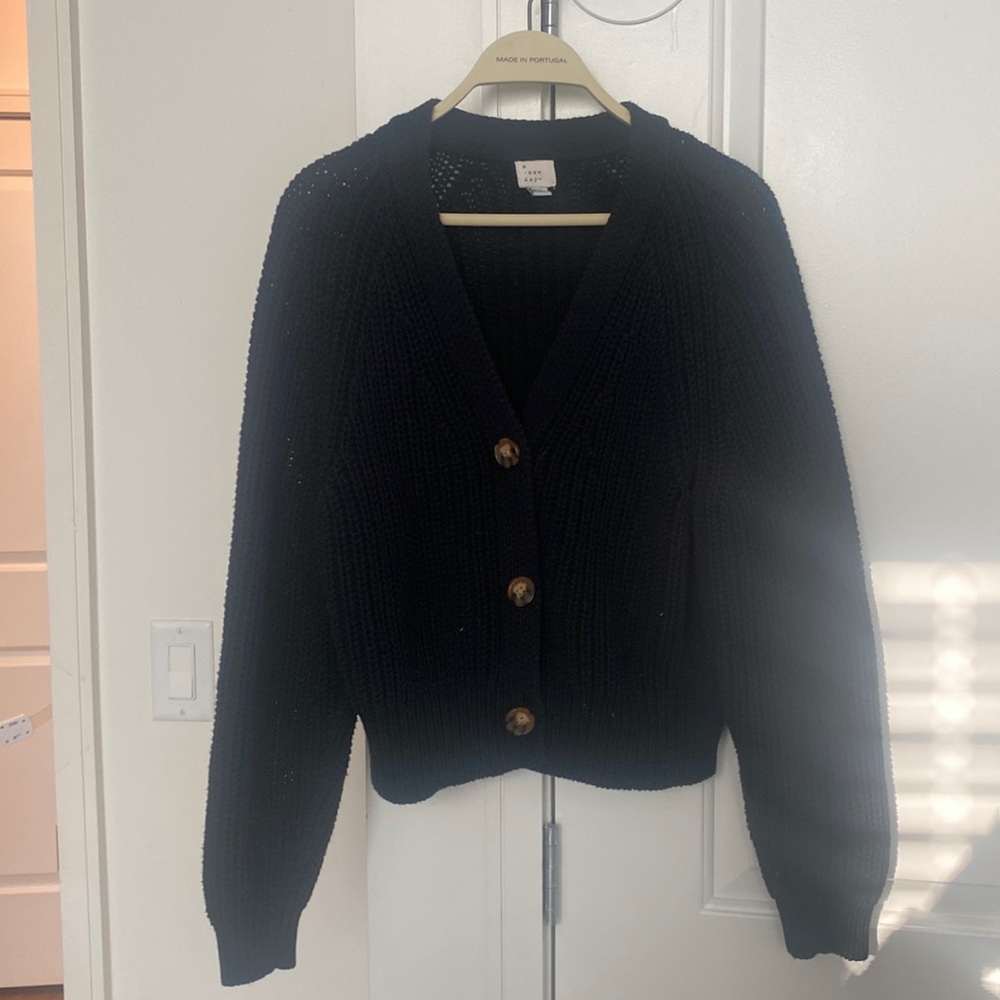 Black knit cardigan